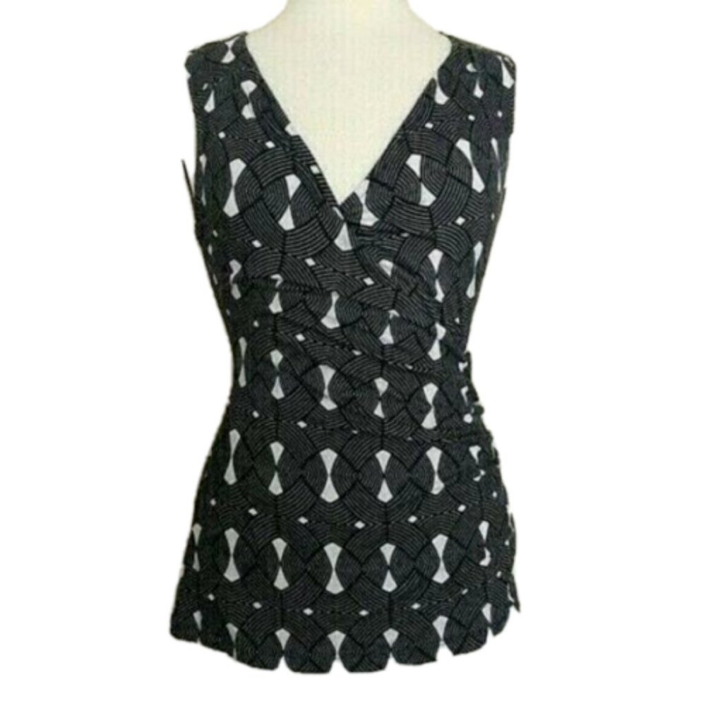 SALE Banana Republic Faux Wrap Black & White  Top